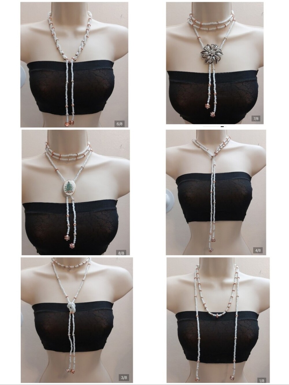 Versatile Open-Ended Beaded Extra-Long Flapper Necklace with AB Crystal Accents